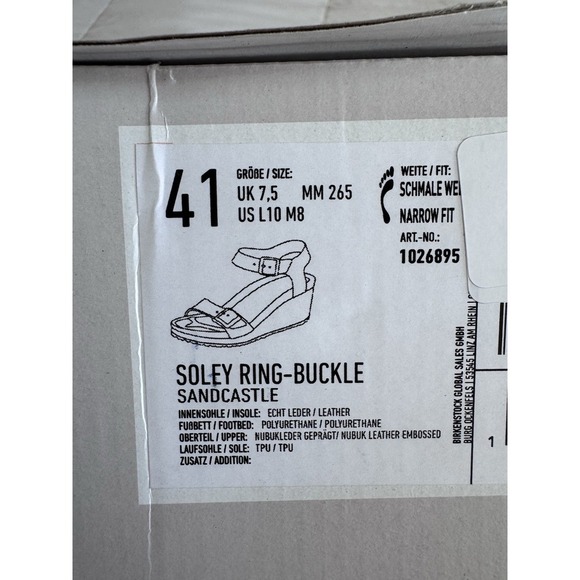 New Papillio Soley Ring Buckle Wedge Sandal beige SAND CASTLE Sz 41 10 NWB - Picture 5 of 9